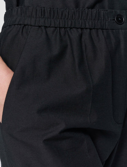 JOSEPH Fashion Women Tottenham Cotton Blend Trousers Black