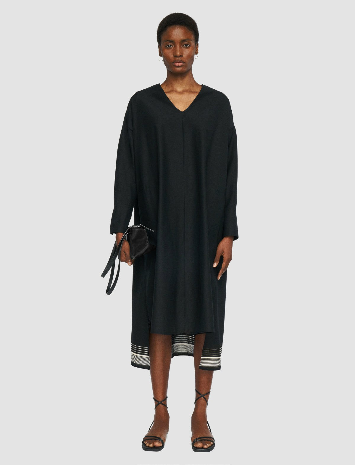 JOSEPH Fashion Women Dalamo Cotton Blend Dress Black